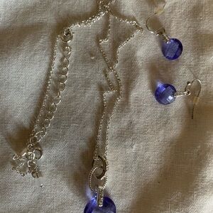 Chic Silver and Purple Necklace Set